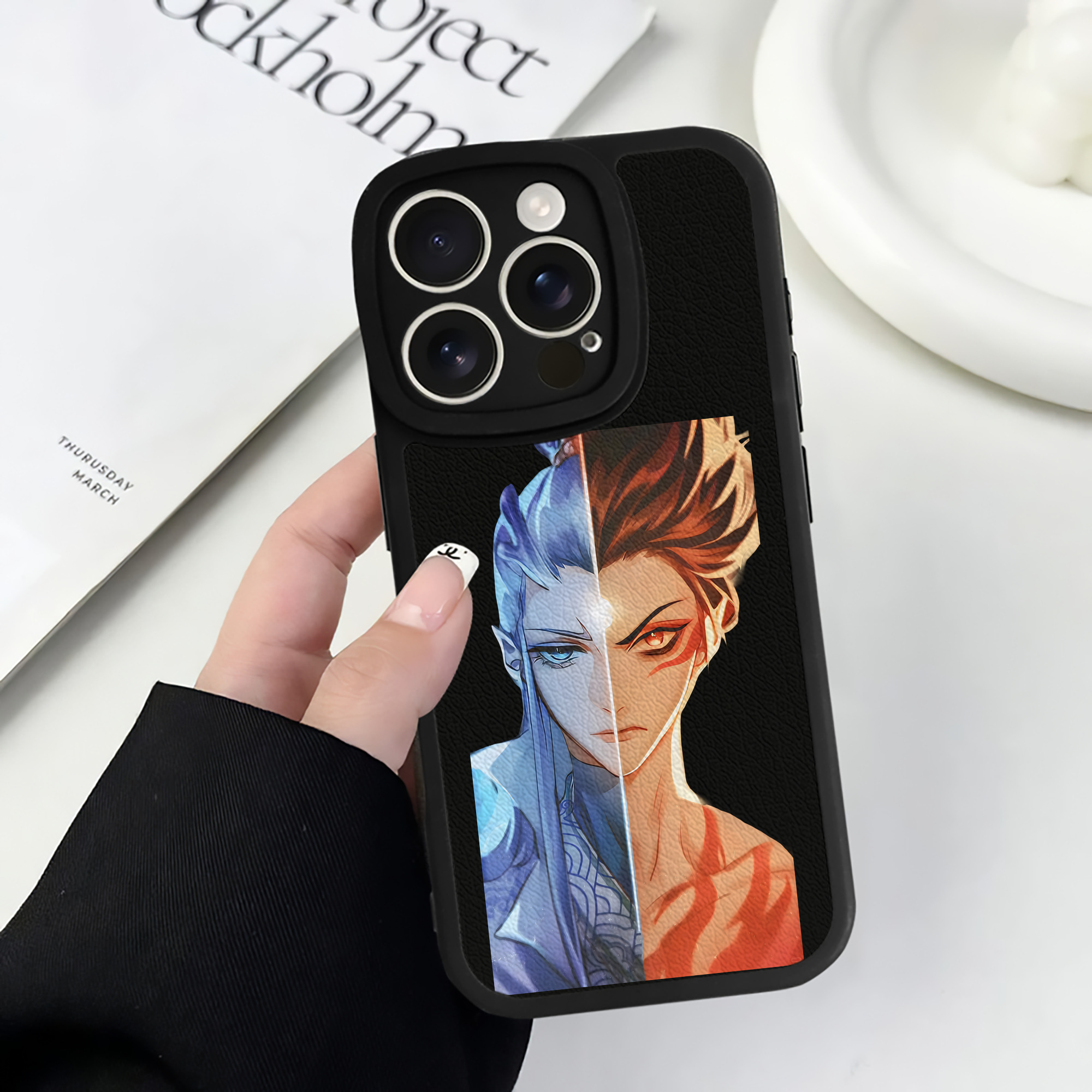 （画像用） Ne Zha 2 ナタ 魔童の大暴れ 【iPhone 16シリーズ対応】シリコンスマホケース（レザー調） 材質：シリコン